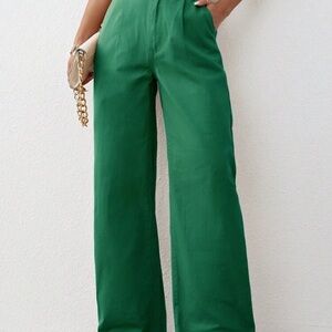 SHEIN/High Waist Wide Leg/Dress Pant/Green/Womens Size Small